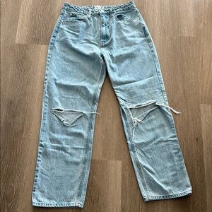 Princess Polly Blue Boot Cut Jeans Distressed
